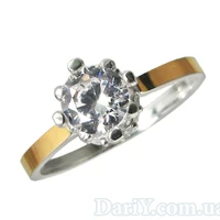 Серебряное кольцо с золотыми накладками "Миледи"