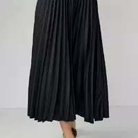 Плиссированная юбка миди - черный цвет, M (есть размеры)