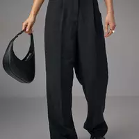 Классические брюки со стрелками прямого кроя - черный цвет, M (есть размеры)