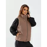 Жилетка коротка на блискавці  кольору мокко