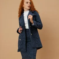 Пальто - піджак букле синій, 46 (230213s46)