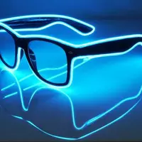 Очки светодиодные  прозрачные El Neon ray ice blue неоновые