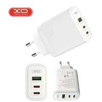 Сетевое зарядное устройство XO CE04 PD65W+QC 45W 2Type-C/1USB зарядный блочок для телефона Белый