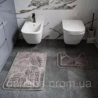 DarianA Набір килимків для ванної кімнати ECONOM, Листя, світло-сірий