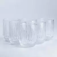 Набір склянок фігурних із товстого скла 6 штук по 250 мл, прозорий