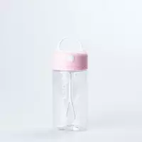 Пляшка-шейкер електрична 380 мл прозора з ручкою, рожевий