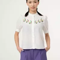 Блуза льняна з вишивкою та застібкою YS.21.30.002