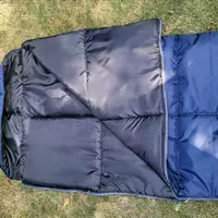 Спальний мішок ЗИМА (ковдра з капюшоном), Синій, ширина 73 см