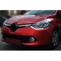 Накладки на решітку радіатора OmsaLine (2 шт, нерж.) Червоний хром для Renault Clio IV 2012-2019 рр