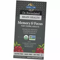 Комплекс для мозга, памяти и концентрации внимания, Dr. Formulated Memory & Focus For Young Adults, Garden of Life  60вегтаб (71473010)