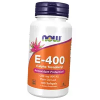 Натуральный Витамин Е, Vitamin E-400, Now Foods  100гелкапс (36128025)