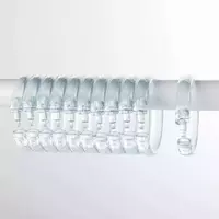Прозрачные кольца для крепление душевой шторки к карнизу Bathlux, пластиковые, 12 штук в упаковке