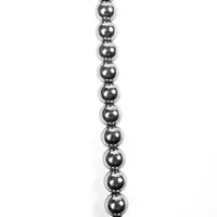 Гематит натуральний камінь для браслетів та підвісок намистини для рукоділля на нитці 39-41 см діаметр 8 мм